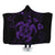 Hawaiian Map Kanaka Hibiscus Turtle Purple Polynesian Hooded Blanket - AH Hooded Blanket White - Polynesian Pride