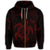 Hawaiian Map Kanaka Hibiscus Turtle Red Polynesian Zip Hoodie - Polynesian Pride