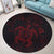 Hawaiian Map Kanaka Hibiscus Turtle Red Polynesian Round Carpet - AH - Polynesian Pride