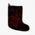 Hawaiian Map Kanaka Hibiscus Turtle Red Polynesian Christmas Stocking - AH Christmas Stocking 26 X 42 cm Black - Polynesian Pride