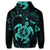 Hawaiian Map Kanaka Hibiscus Turtle Turquoise Polynesian Zip Hoodie - Polynesian Pride