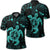 Hawaiian Map Kanaka Hibiscus Turtle Turquoise Polynesian Polo Shirt Unisex Black - Polynesian Pride