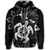 Hawaiian Map Kanaka Hibiscus Turtle White Polynesian Zip Hoodie - Polynesian Pride
