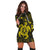 Hawaiian Map Kanaka Hibiscus Turtle Yellow Polynesian Hoodie Dress - AH - Polynesian Pride