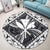 Hawaiian Map Kanaka Hibiscus White Polynesian Round Carpet - AH - Polynesian Pride