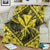 Hawaiian Map Kanaka Hibiscus Yellow Polynesian Premium Blankets - AH - Polynesian Pride