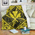 Hawaiian Map Kanaka Hibiscus Yellow Polynesian Premium Blankets - AH White - Polynesian Pride