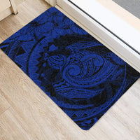 Hawaiian Map Kanaka Honu Hibiscus Globular Polynesian Door Mat Blue AH - Polynesian Pride