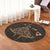 Hawaiian Map Kanaka Manta Ray Polynesian Round Carpet Gold - AH - Polynesian Pride