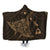 Hawaiian Map Kanaka Manta Ray Polynesian Hooded Blanket Gold - AH Hooded Blanket White - Polynesian Pride