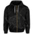 Hawaiian Map Kanaka Manta Ray Polynesian Zip Hoodie Gray - Polynesian Pride