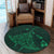 Hawaiian Map Kanaka Manta Ray Polynesian Round Carpet Green - AH - Polynesian Pride