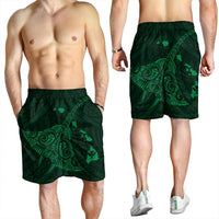Hawaiian Map Kanaka Manta Ray Polynesian Men's Shorts Green - AH - Polynesian Pride