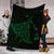 Hawaiian Map Kanaka Manta Ray Polynesian Premium Blankets Green - AH - Polynesian Pride