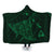 Hawaiian Map Kanaka Manta Ray Polynesian Hooded Blanket Green - AH Hooded Blanket White - Polynesian Pride