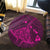 Hawaiian Map Kanaka Manta Ray Polynesian Round Carpet Pink - AH - Polynesian Pride