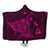 Hawaiian Map Kanaka Manta Ray Polynesian Hooded Blanket Pink - AH Hooded Blanket White - Polynesian Pride