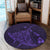 Hawaiian Map Kanaka Manta Ray Polynesian Round Carpet Purple - AH - Polynesian Pride