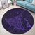 Hawaiian Map Kanaka Manta Ray Polynesian Round Carpet Purple - AH - Polynesian Pride