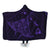 Hawaiian Map Kanaka Manta Ray Polynesian Hooded Blanket Purple - AH Hooded Blanket White - Polynesian Pride