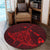Hawaiian Map Kanaka Manta Ray Polynesian Round Carpet Red - AH - Polynesian Pride