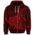 Hawaiian Map Kanaka Manta Ray Polynesian Zip Hoodie Red - Polynesian Pride