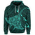 Custom Hawaiian Map Kanaka Manta Ray Polynesian Hoodie Turquoise - Polynesian Pride