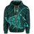 Hawaiian Map Kanaka Manta Ray Polynesian Zip Hoodie Turquoise - Polynesian Pride
