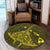 Hawaiian Map Kanaka Manta Ray Polynesian Round Carpet Yellow - AH - Polynesian Pride