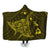 Hawaiian Map Kanaka Manta Ray Polynesian Hooded Blanket Yellow - AH Hooded Blanket White - Polynesian Pride