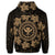 Hawaiian Map Kanaka Turtles Circle Style Gold Polynesian Zip Hoodie - Polynesian Pride