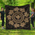 Hawaiian Map Kanaka Turtles Circle Style Gold Polynesian Premium Quilts - AH Black - Polynesian Pride