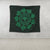 Hawaiian Map Kanaka Turtles Circle Style Green Polynesian Tapestry - AH - Polynesian Pride