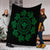 Hawaiian Map Kanaka Turtles Circle Style Green Polynesian Premium Blankets - AH - Polynesian Pride