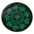 Hawaiian Map Kanaka Turtles Circle Style Green Polynesian Round Carpet - AH Round Carpet Luxurious Plush - Polynesian Pride