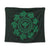 Hawaiian Map Kanaka Turtles Circle Style Green Polynesian Tapestry - AH Wall Tapestry Black - Polynesian Pride