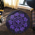 Hawaiian Map Kanaka Turtles Circle Style Purple Polynesian Round Carpet - AH - Polynesian Pride