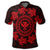 Hawaiian Map Kanaka Turtles Circle Style Red Polynesian Polo Shirt - Polynesian Pride