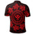 Hawaiian Map Kanaka Turtles Circle Style Red Polynesian Polo Shirt - Polynesian Pride