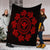 Hawaiian Map Kanaka Turtles Circle Style Red Polynesian Premium Blankets - AH - Polynesian Pride