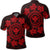 Hawaiian Map Kanaka Turtles Circle Style Red Polynesian Polo Shirt Unisex Black - Polynesian Pride