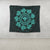 Hawaiian Map Kanaka Turtles Circle Style Turquoise Polynesian Tapestry - AH - Polynesian Pride