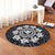 Hawaiian Map Kanaka Turtles Circle Style White Polynesian Round Carpet - AH - Polynesian Pride