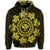 Hawaiian Map Kanaka Turtles Circle Style Yellow Polynesian Zip Hoodie - Polynesian Pride