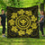 Hawaiian Map Kanaka Turtles Circle Style Yellow Polynesian Premium Quilts - AH Black - Polynesian Pride