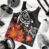 Hawaiian Map Kanaka Turtles Hibiscus Plumeria Tank Top - AH - Polynesian Pride