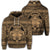 Hawaiian Map Madame Pele Kanaka Plumeria Polynesian Zip Hoodie Gold Unisex Art - Polynesian Pride