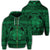 Hawaiian Map Madame Pele Kanaka Plumeria Polynesian Zip Hoodie Green Unisex Art - Polynesian Pride