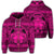 Hawaiian Map Madame Pele Kanaka Plumeria Polynesian Zip Hoodie Pink Unisex Art - Polynesian Pride