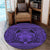 Hawaiian Map Madame Pele Kanaka Plumeria Polynesian Round Carpet Purple AH - Polynesian Pride